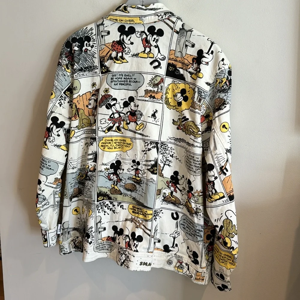 NWT RARE Disney Parks 2022 Mickey and‎ Friends Comic Denim Jacket Adult XXL - Picture 10 of 13